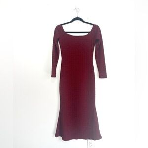 See You Monday Bateau Neck Long Sleeve Maxi Dress Sz Med NWT